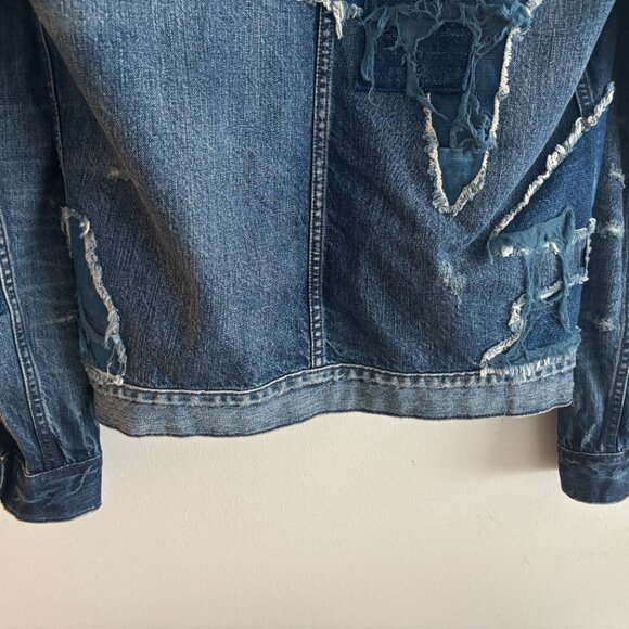 Levi's Made & Crafted Boro Patchwork Blue Denim Type IV Trucker Jacket - Medium - Picture 13 of 15